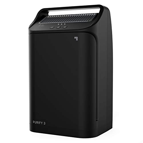 Sharper Image PURIFY 3 True HEPA Air Cleaner For Home, Office, Bedroom, With Night Light, Portable Design, Black